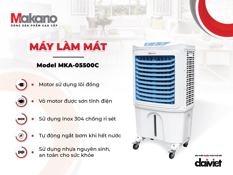 Máy làm mát Makano MKA-05500C đa dạng tính năng, dễ dàng sử dụng