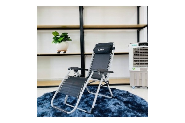 Ghế xếp thư giãn Sumika 179 (Lưới đen, khung xám)