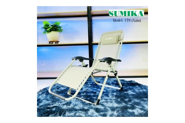 Ghế xếp thư giãn Sumika 179 (Lưới xám, tải trọng 300kg)