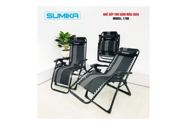 Ghế xếp thư giãn Sumika 179B (Khóa kim loại, tải trọng 300kg)