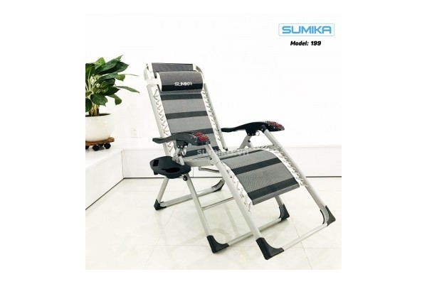 Ghế xếp thư giãn SUMIKA 199 - lăn tay massage, khung vuông cao cấp